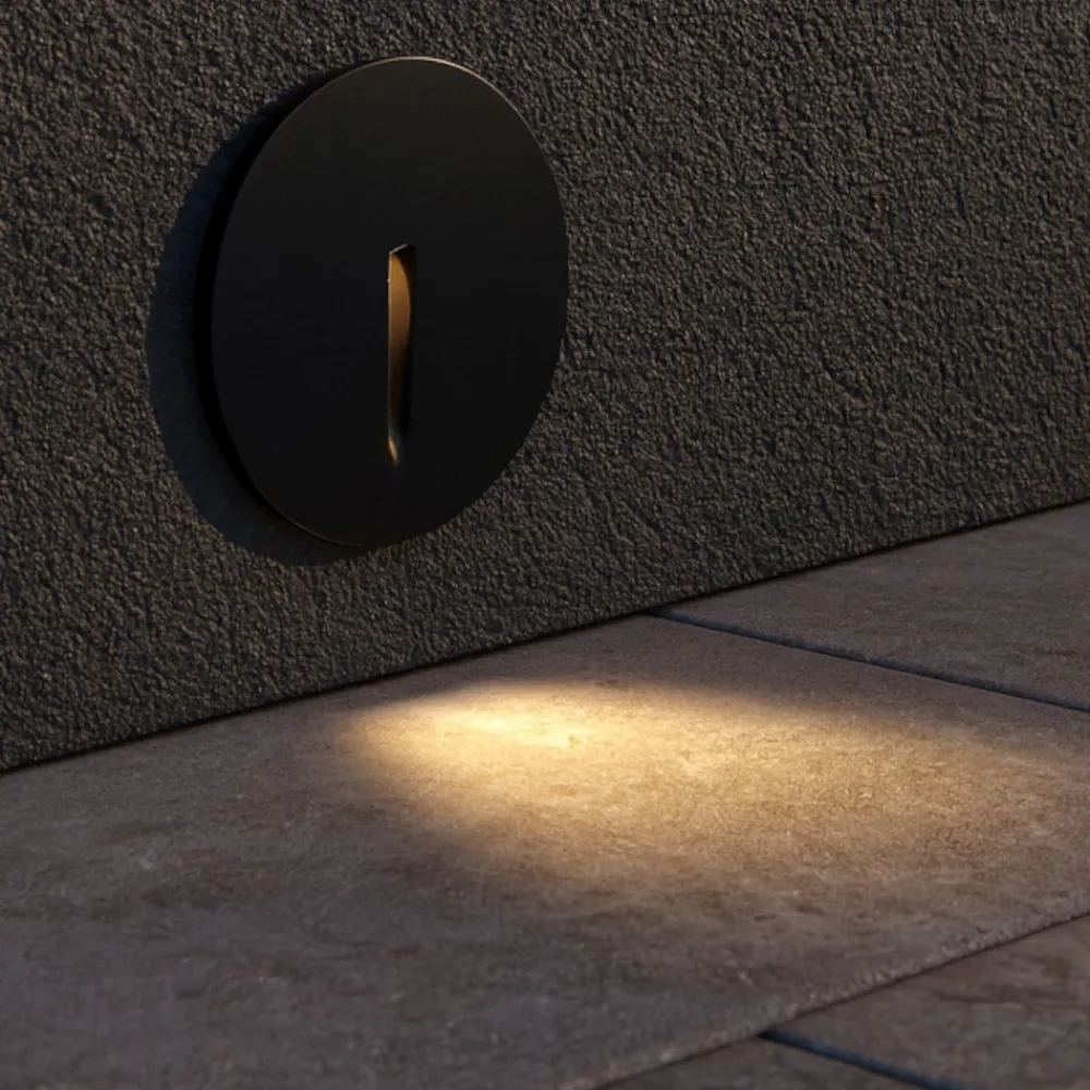 Segnapasso Led-Maytoni segnapasso lock nero led per esterno da incasso 3w 3000k