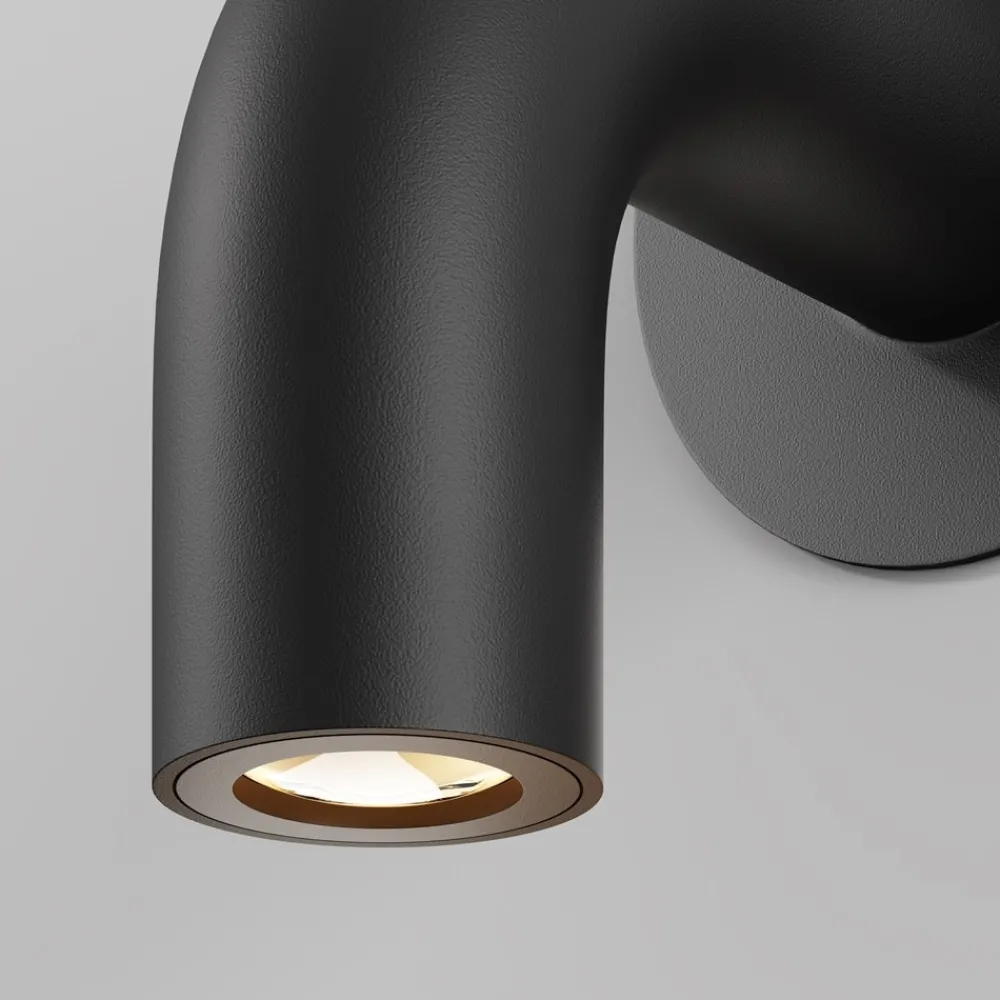 Applique Da Esterno-Maytoni sleek applique da esterno led 3000k ip65 nero curvo