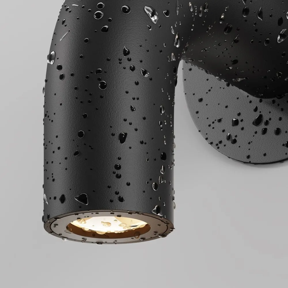 Applique Da Esterno-Maytoni sleek applique da esterno led 3000k ip65 nero curvo