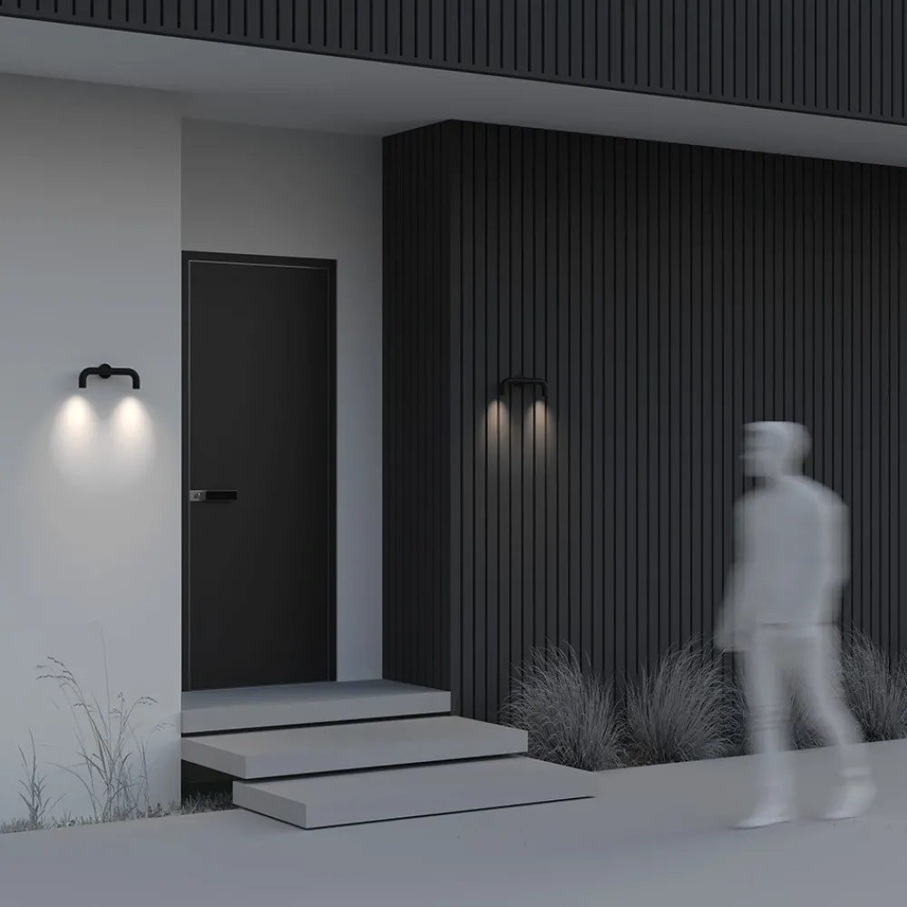 Applique Da Esterno-Maytoni sleek applique da esterno led 3000k ip65 2 luci