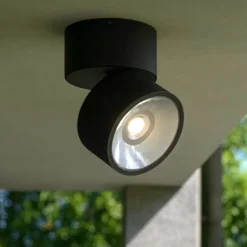 Faretti Da Esterno-Maytoni spin faretto da esterno nero design minimal led 3000k ip54