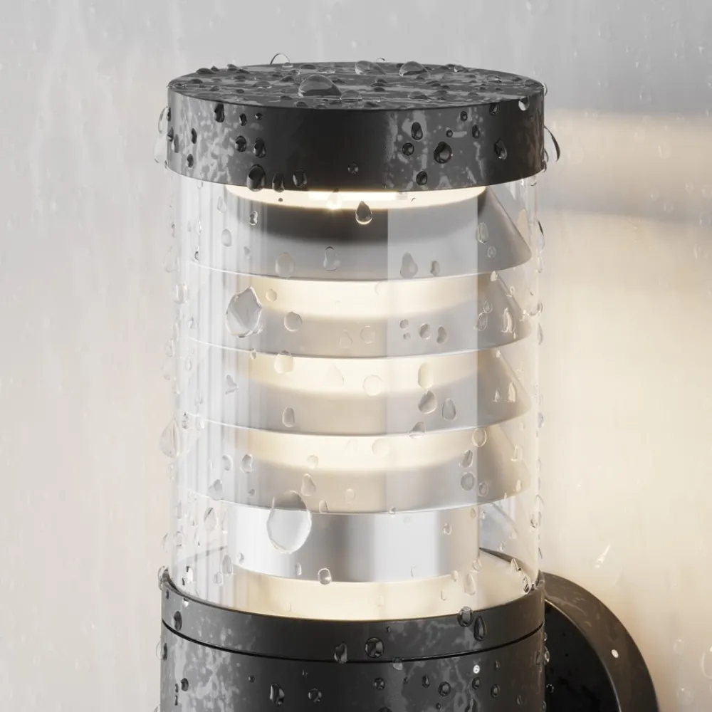 Applique Da Esterno-Maytoni spir applique da esterno led 3000k ip54 cilindrico nero