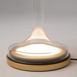 Lampade Da Tavolo-Maytoni spirito lampada da tavolo per salone vetro fume' oro led 18w 3000k dimmerabile
