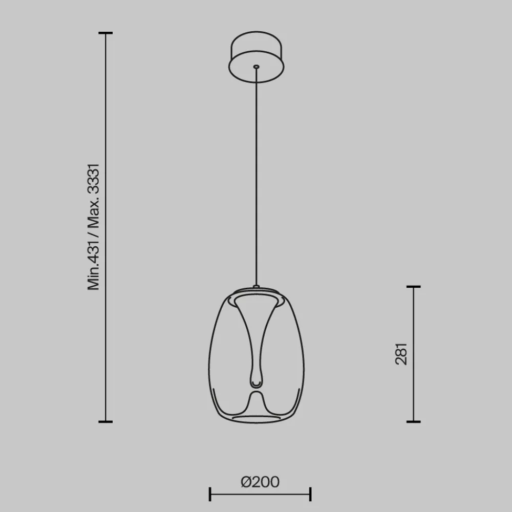 Lampade A Sospensione-Maytoni splash lampada a sospensione led 7w 3000k in vetro trasparente