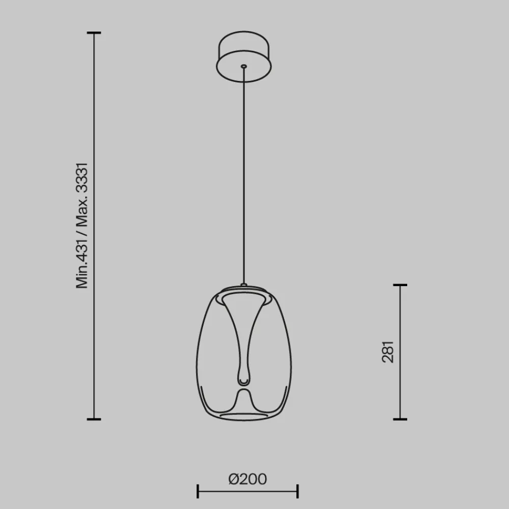 Lampade A Sospensione-Maytoni splash lampada a sospensione led 7w 3000k vetro effetto goccia