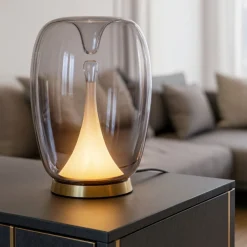 Lampade Da Tavolo-Maytoni splash lampada da tavolo design led 15w 3000k vetro fume