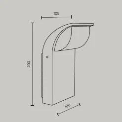Applique Da Esterno-Maytoni stock applique da esterno led 3000k ip65 nero moderno