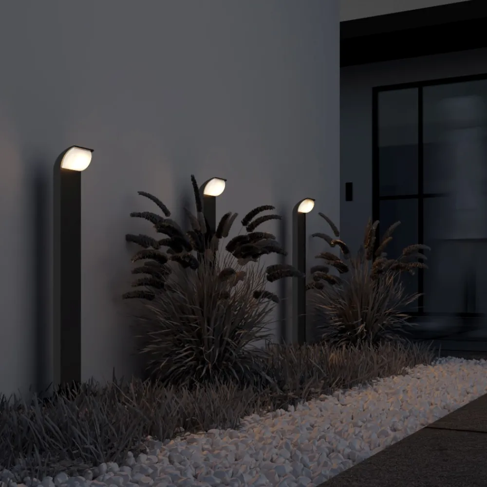 Lampioni Da Giardino-Maytoni stock lampione da giardino led 3000k ip65 colore nero