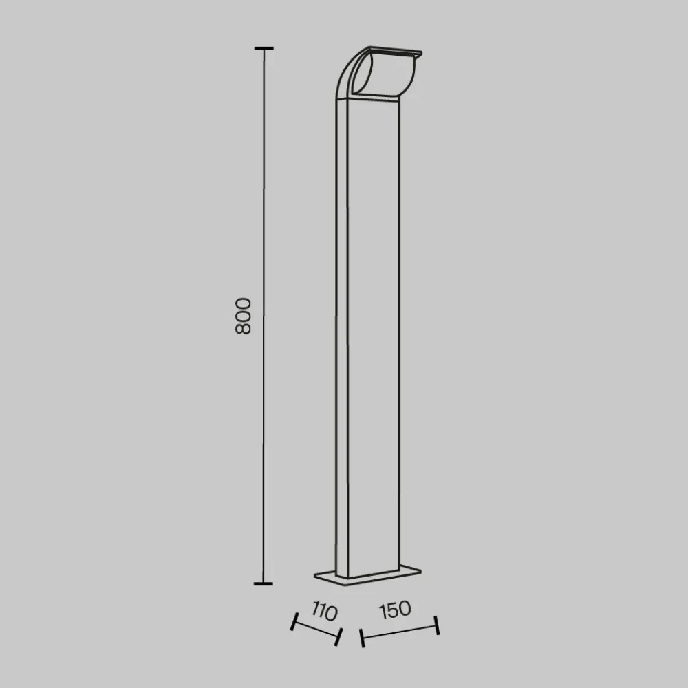Lampioni Da Giardino-Maytoni stock lampione da giardino led 3000k ip65 colore nero