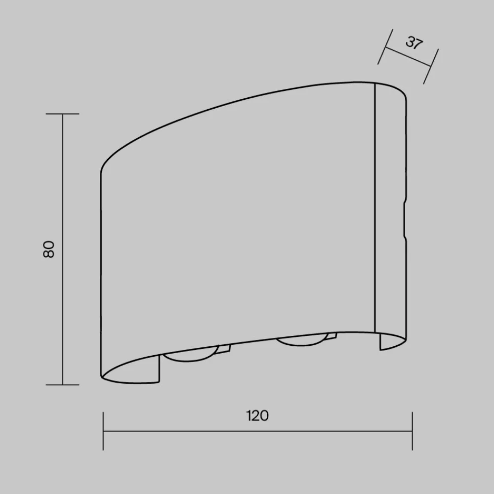 Applique Da Esterno-Maytoni strato applique da esterno led 4w 3000k ip54 nero moderno