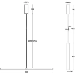 Lampadari Cucina-Maytoni supersymmetry lampadario per cucina orientabile led 4000k