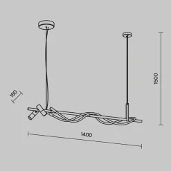 Lampadari Cucina-Maytoni tau lampadario da cucina led 3000k con 2 faretti