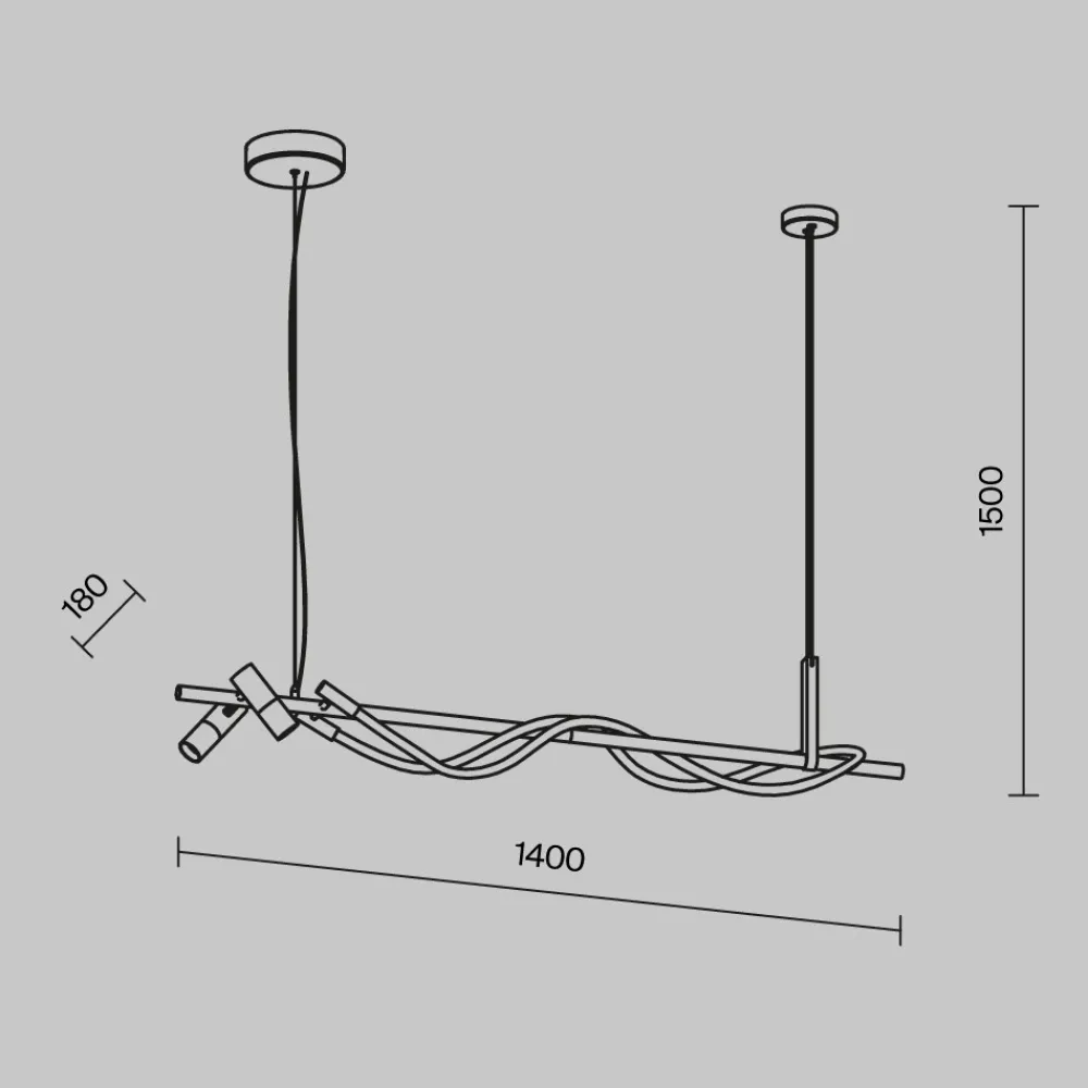 Lampadari Cucina-Maytoni tau lampadario da cucina led 3000k con 2 faretti