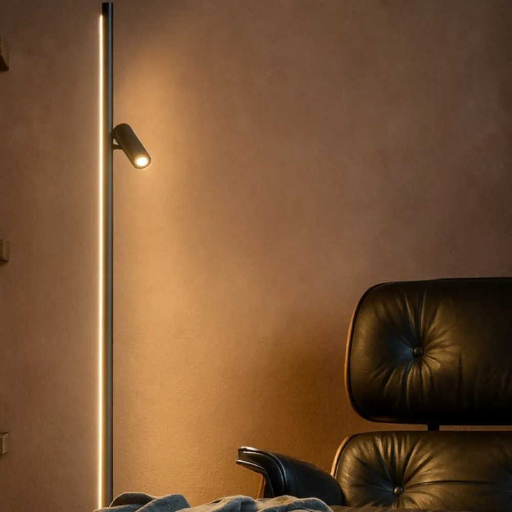 Lampade Da Terra-Maytoni thin lampada da terra moderna led 3000k con luce orientabile