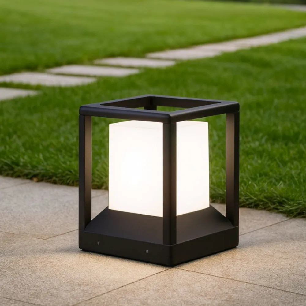 Lampioni Da Giardino-Maytoni trim lampioncino da esterno nera design minimal ip65