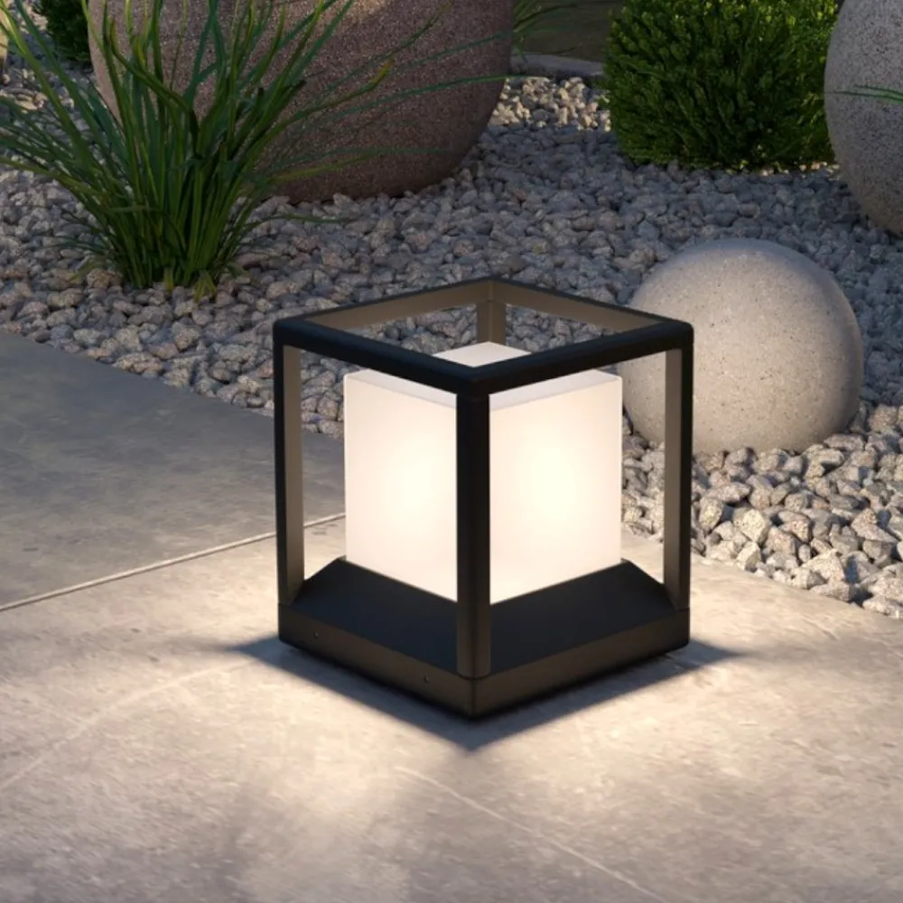 Lampioni Da Giardino-Maytoni trim lampioncino da esterno cubico moderno ip65
