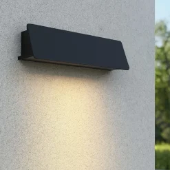 Applique Da Esterno-Maytoni trupp applique da esterno led 3000k ip54 nera minimal