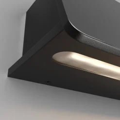 Applique Da Esterno-Maytoni trupp applique da esterno led 3000k ip54 nera minimal