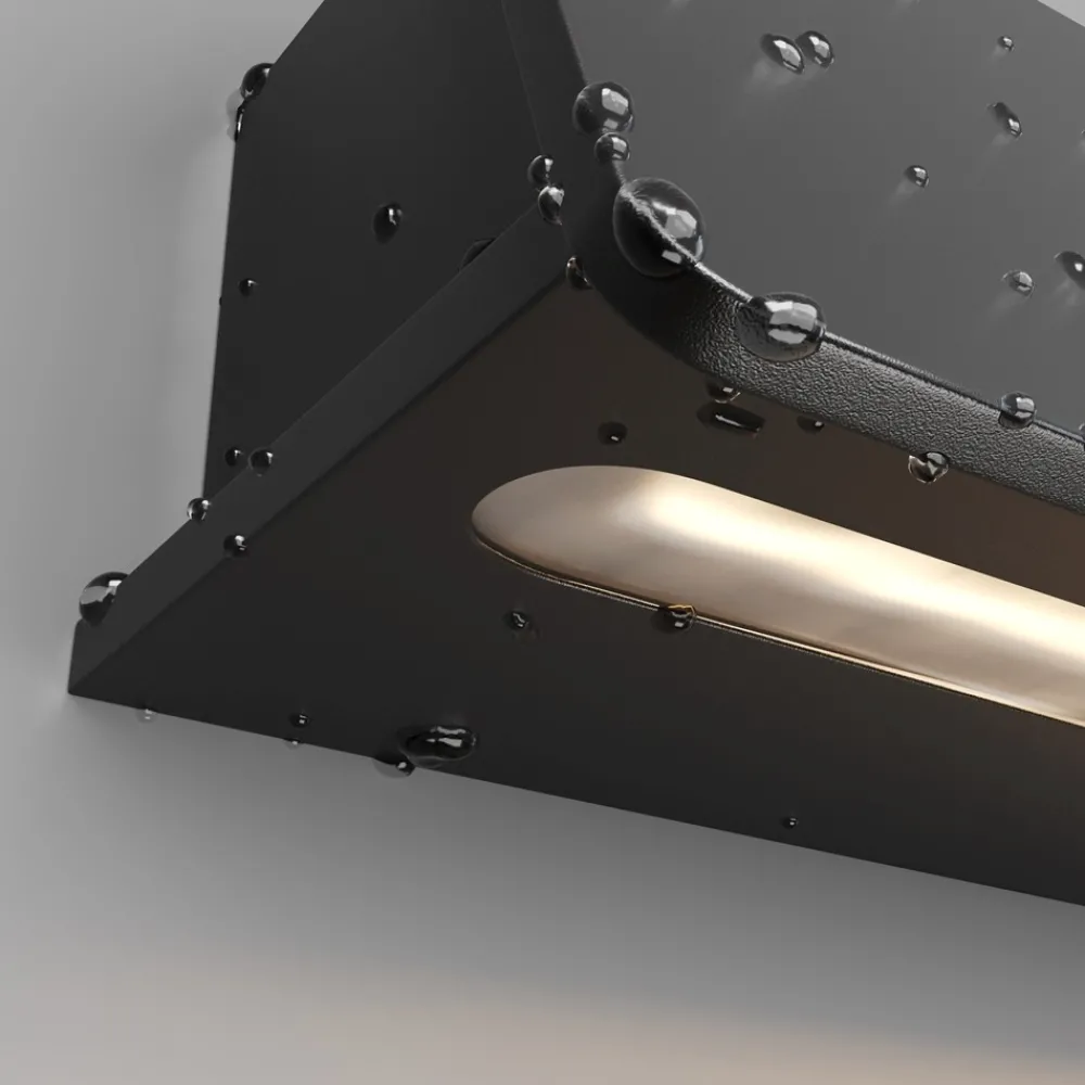 Applique Da Esterno-Maytoni trupp applique da esterno led 3000k ip54 nera minimal