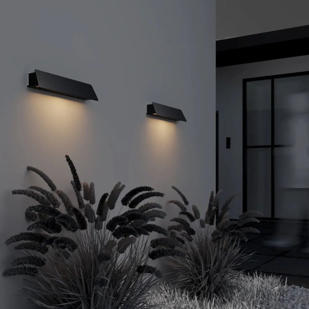 Applique Da Esterno-Maytoni trupp applique da esterno led 3000k ip54 nera minimal