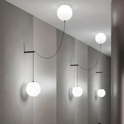 Lampadari Moderni-Maytoni twins lampada a sospensione doppia sfera vetro pendente led 3000k