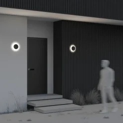 Applique Da Esterno-Maytoni wald applique da esterno led 3000k ip65 rotondo moderno