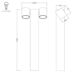 Lampioni Da Giardino-Maytoni wall strett lampione nero da giardino moderno luci orientabili