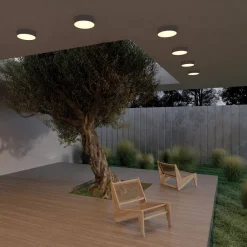 Plafoniere Da Esterno-Maytoni zon ip plafoniera da esterno led 3000k ip65 rotonda nera