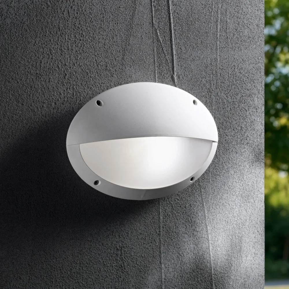Applique Da Esterno-Ideal Lux Medea-2 ap1 applique per esterno ip66 bianco ovale