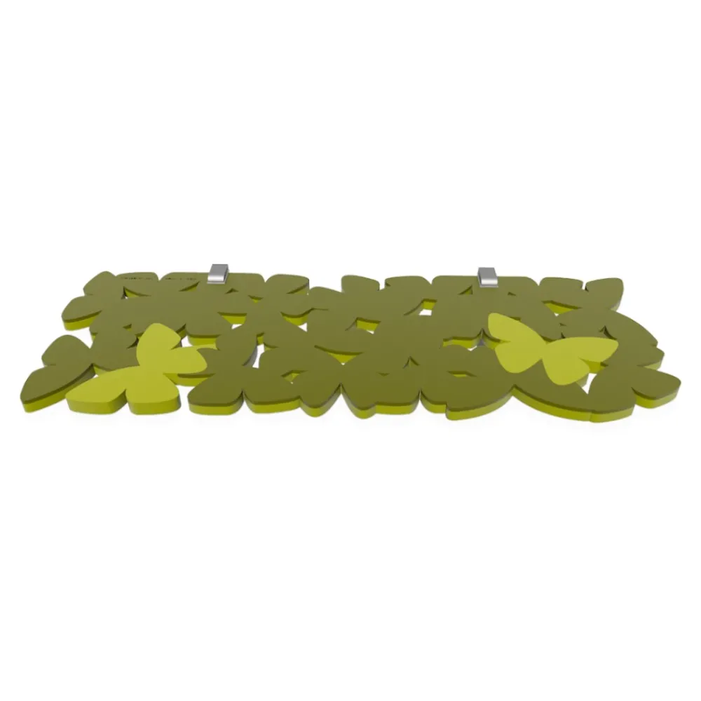 Mobili Ingresso Moderni-Selezionato da Mazzolaluce Mensola consolle moderna da parete farfalle legno colore verde oliva
