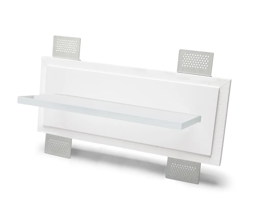 Applique Da Parete-Selezionato da Mazzolaluce Mensola di vetro luminosa 30cm 3000k in gesso led da incasso a muro