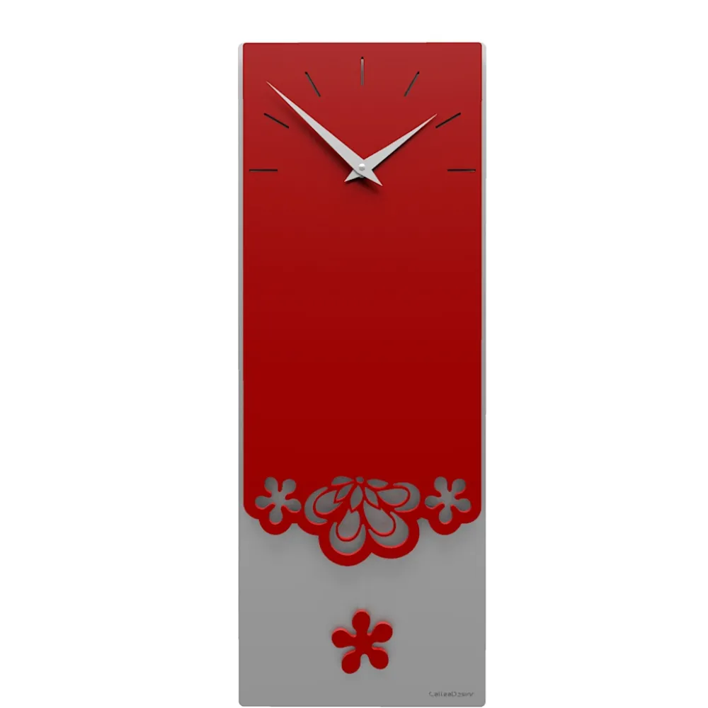 Orologi Da Parete Moderni-Selezionato da Mazzolaluce Merletto orologio a pendolo da parete moderno legno rosso rubino grigio