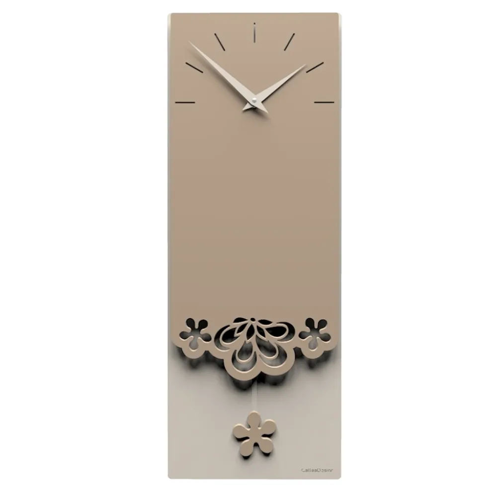 Orologi Da Parete Moderni-Selezionato da Mazzolaluce Merletto orologio da parete a pendolo moderno legno colore caffelatte