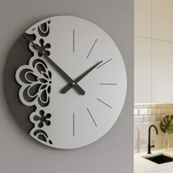 Orologi Da Parete Moderni-Selezionato da Mazzolaluce Merletto orologio da parete moderno colore alluminio