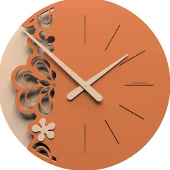 Orologi Da Parete Moderni-Selezionato da Mazzolaluce Merletto orologio da parete moderno legno colore terracotta