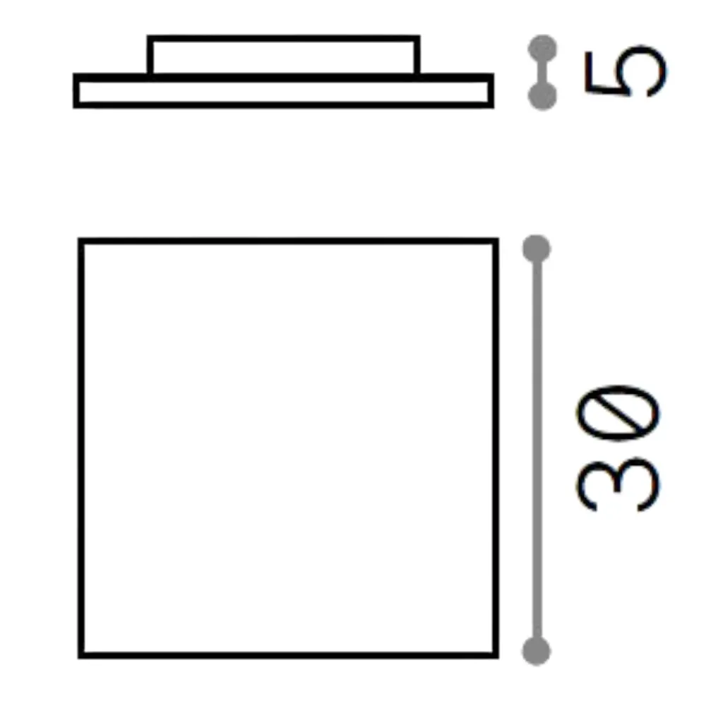 Plafoniere Da Esterno-Ideal Lux Mib pl square 3000k idea lux plafoniera per esterno bianca led 3000k