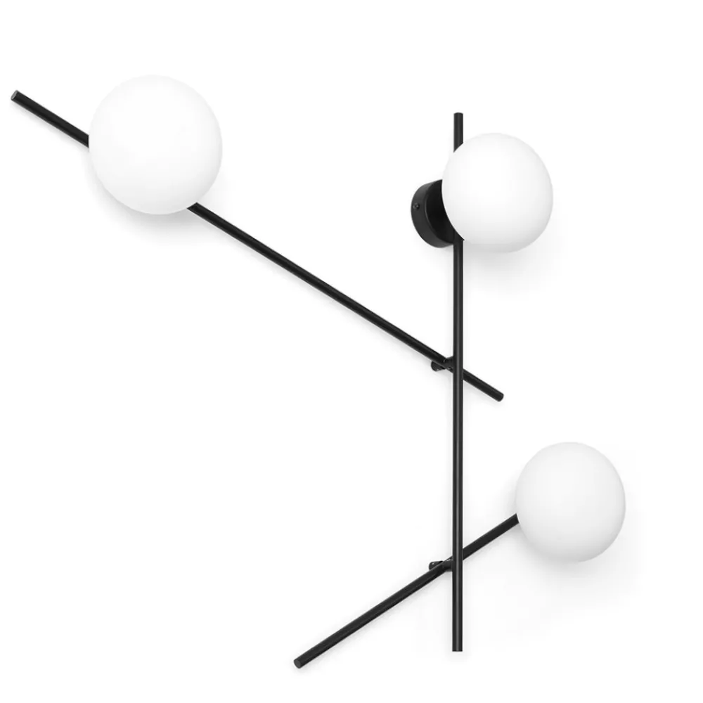 Applique Da Parete-Miloox Mikado applique moderna luci orientabili bocce bianche