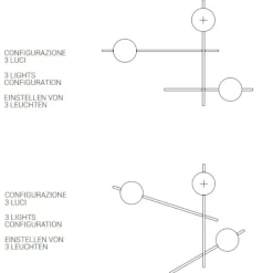 Applique Da Parete-Miloox Mikado applique moderna luci orientabili bocce bianche
