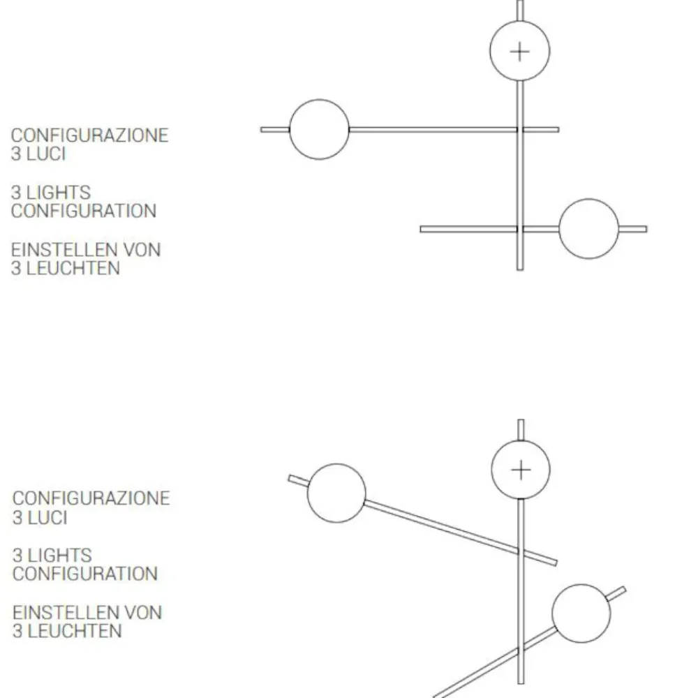 Applique Da Parete-Miloox Mikado applique moderna luci orientabili bocce bianche