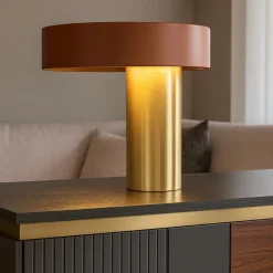 Lampade Da Tavolo-Miloox amanita lampada da tavolo ruggine oro design moderna