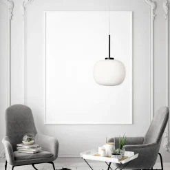 Lampade A Sospensione-Miloox bombo lampada a sospensione moderna nera sfera vetro bianco