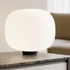 Lampade Da Tavolo-Sforzin Illuminazione Miloox bombo lampada da tavolo moderna nera vetro bianco