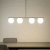 Lampadari Moderni-Miloox jugen grande lampadario moderno quattro bocce vetro metallo ottanio