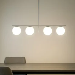 Lampadari Moderni-Miloox jugen grande lampadario moderno quattro bocce vetro metallo ottanio
