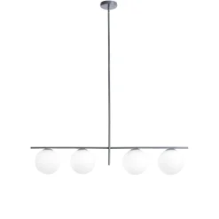 Lampadari Moderni-Miloox jugen grande lampadario moderno quattro bocce vetro metallo ottanio