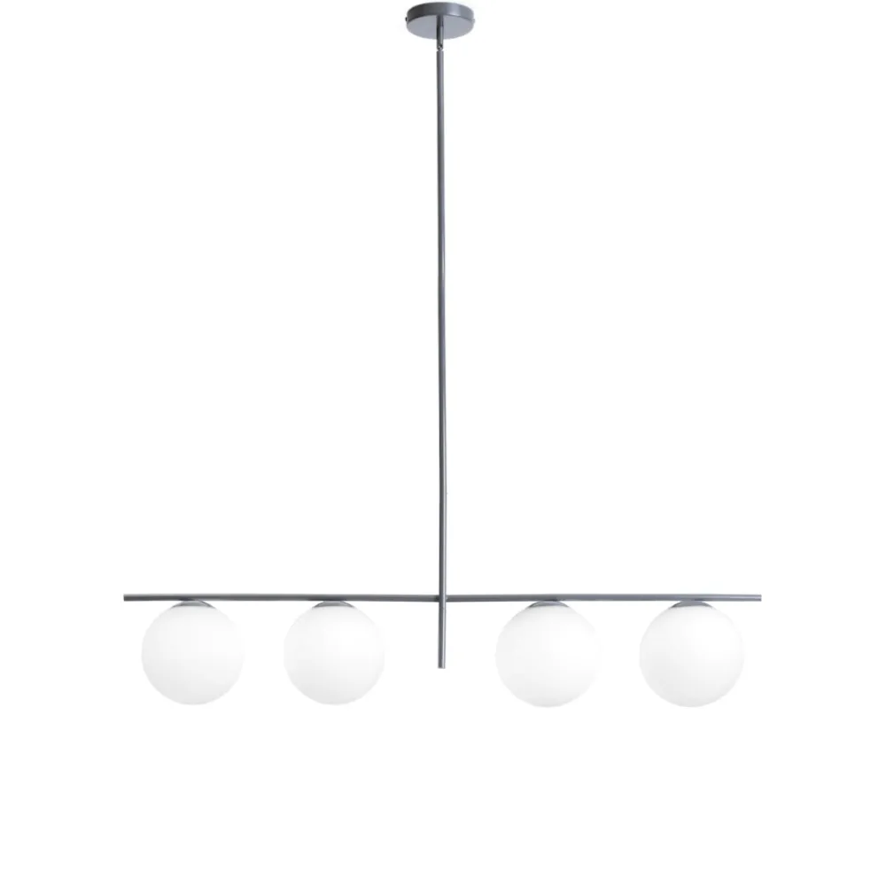 Lampadari Moderni-Miloox jugen grande lampadario moderno quattro bocce vetro metallo ottanio