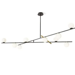Lampadari Moderni-Miloox kika lampadario moderno design nero oro sfere bianche