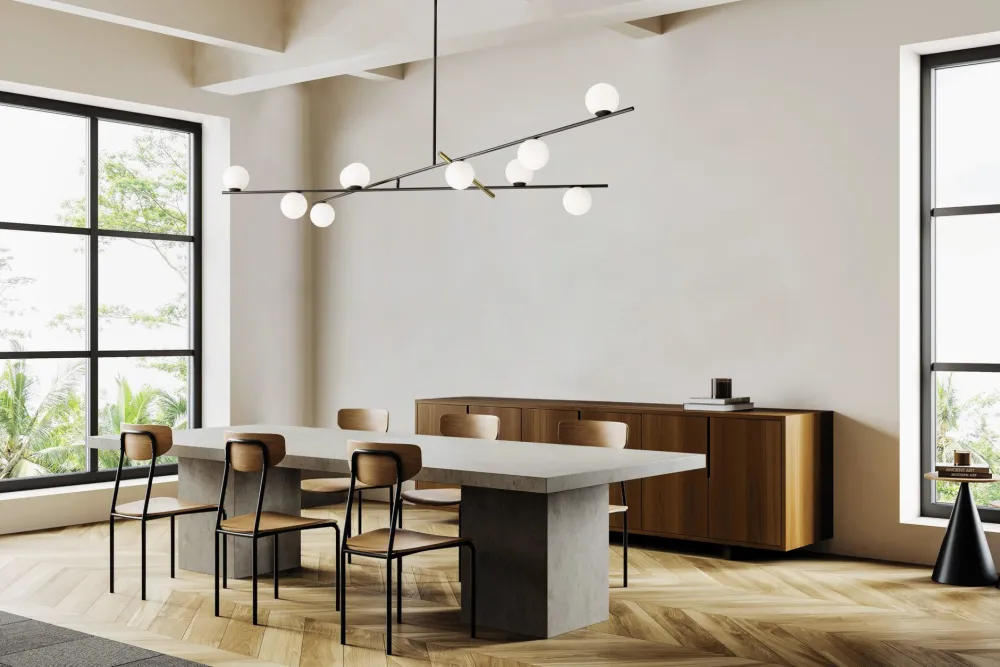 Lampadari Moderni-Miloox kika lampadario moderno design nero oro sfere bianche