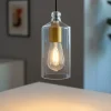 Lampade A Sospensione-Miloox lampada ebe a sospensione oro moderna vetro trasparente