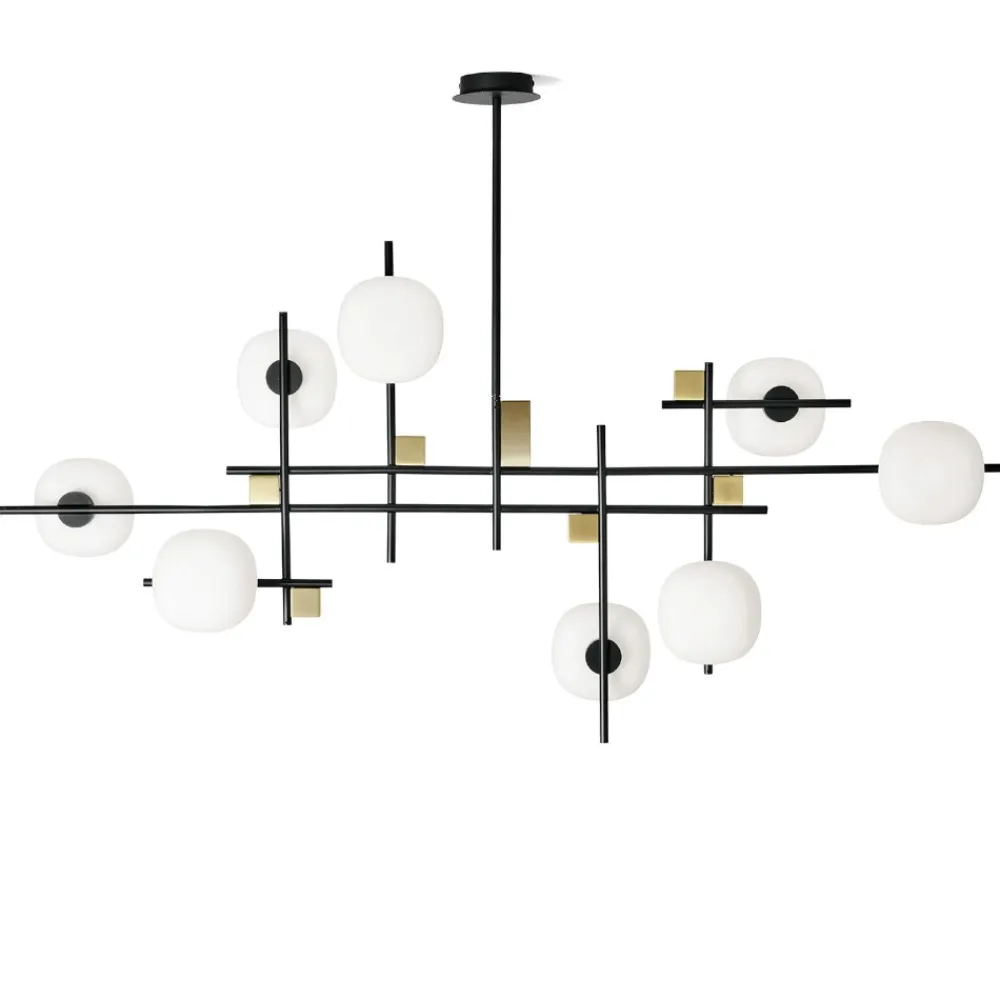 Lampadari Moderni-Miloox lampadario moderno lingotto nero oro